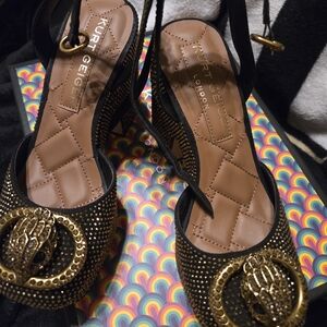 Kurt Geiger Black and Gold Women's Shoes